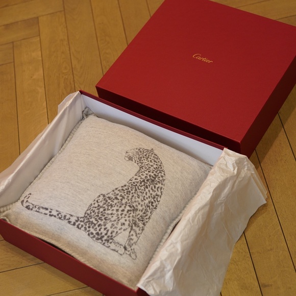 Cartier Cashmere Cushion (Pair) in Soft Gray - Original Box - MSRP $1398 - BNIB